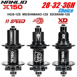 Nanlio X150 Mountain Bike Hubs 6 Pawls 150 Engagement Rear Hub HG MS XD 8-12 Speed 28 32 36 Holes Noisy Wheel Hubs QR TA 100/135
