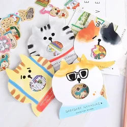 1pcs Creative Stationery Purr Cat Sticker Pack Cute Cat Controller Diary Decorative Stickers