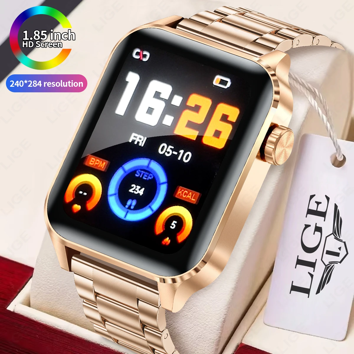 

LIGE Men Women Sports Smartwatch Music Control Player Fitness Step Bracelet Blood Pressure Sleep Monitor Smart Watch Alarm Clock