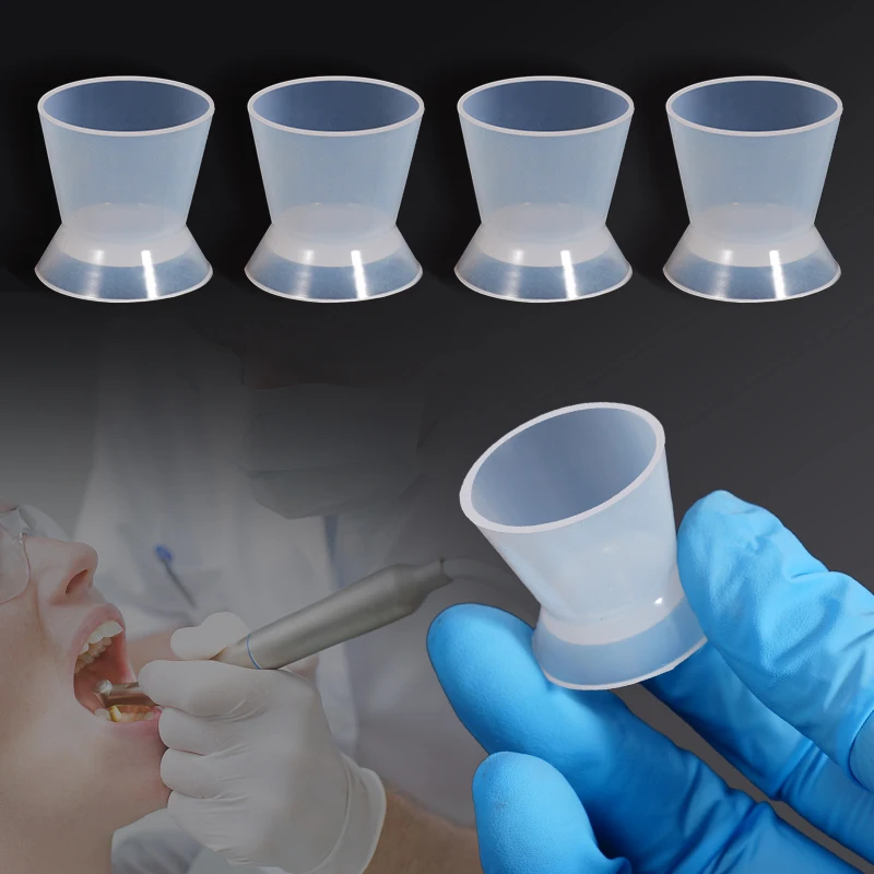 5pcs Silicone rubber mixing cup for oral materials, adhesive powder mixing cup, rubber bowl, high foot mixing cup