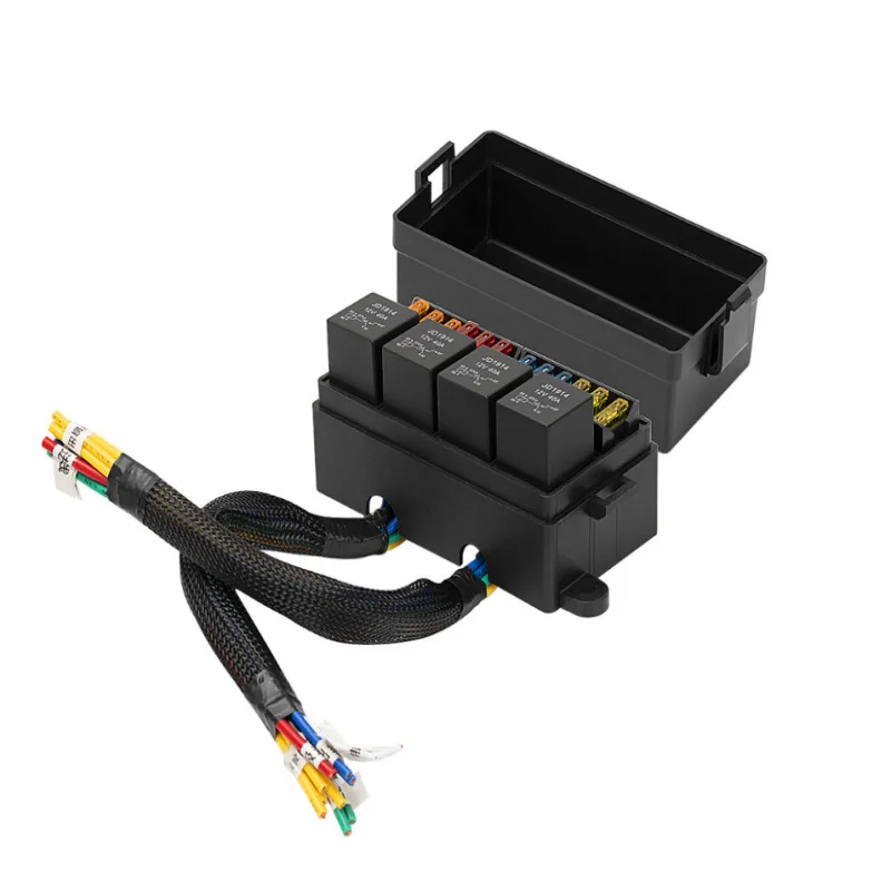 

5P 12V 24V 40A Auto Seat Electric Adjustable Ventilation Fuse Relay Box Holder 4P with Wire 12-way for Car Truck Trailer Boat