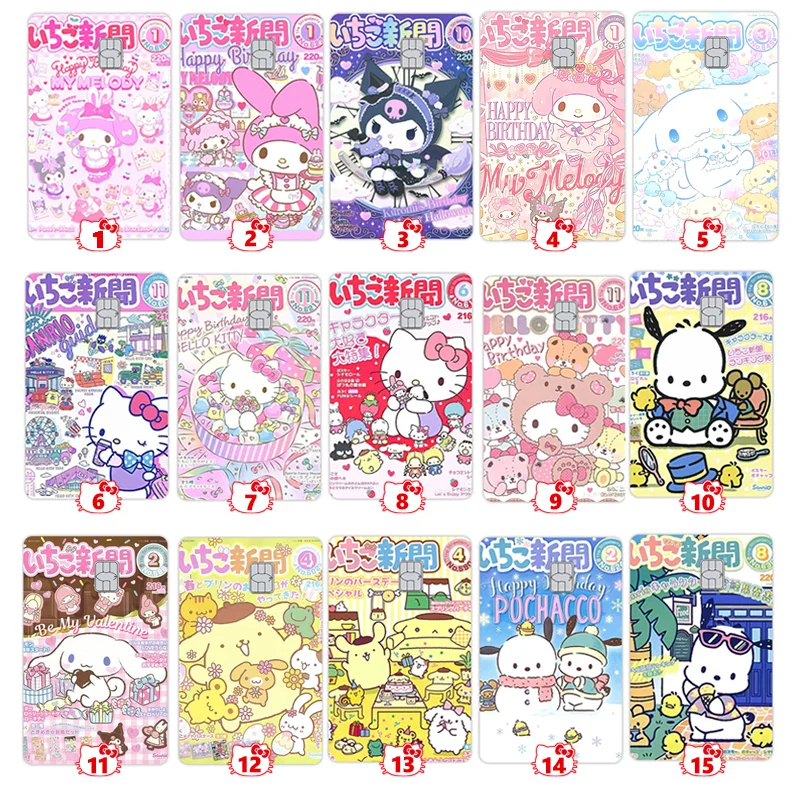 

Retro Hello Kitty Kuromi Pochacco Cute Poster Credit Card Skin Stickers for VISA Bank Card Sticker Decal Decoration Flashcards