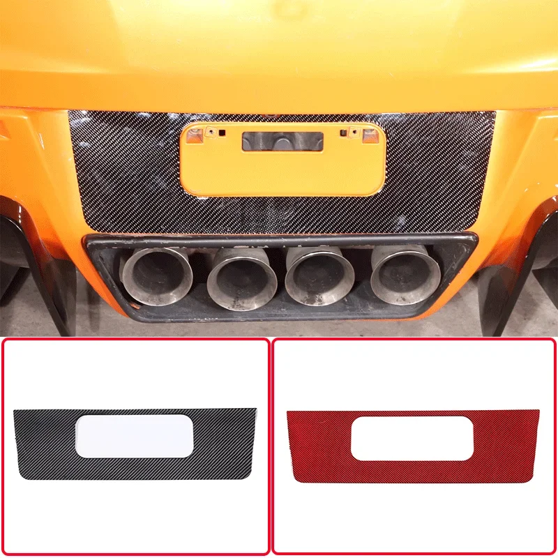 

For 2014-2019 Chevrolet Corvette C7 Soft Carbon Fiber Car Styling Car Rear License Plate Frame Panel Sticker Car Exterior Parts