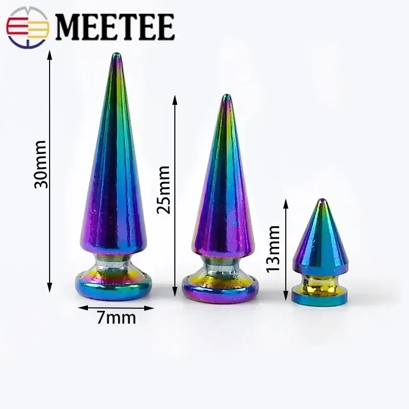 5/10/20 pçs cone de metal studs rebites bolsa vestuário punk unhas sapatos bolsa parafuso botões diy couro artesanato acessórios de ferragem