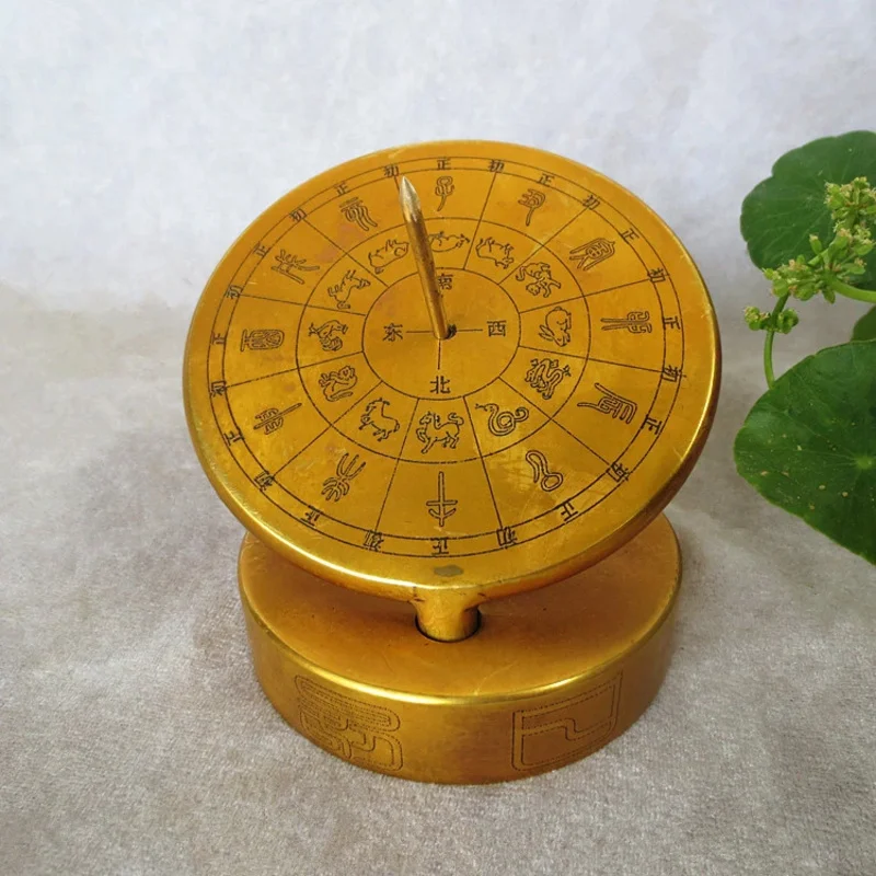 Pure copper light sundial Timer compass measuring height of the sun guide to ancient chronometer home fengshui ornaments