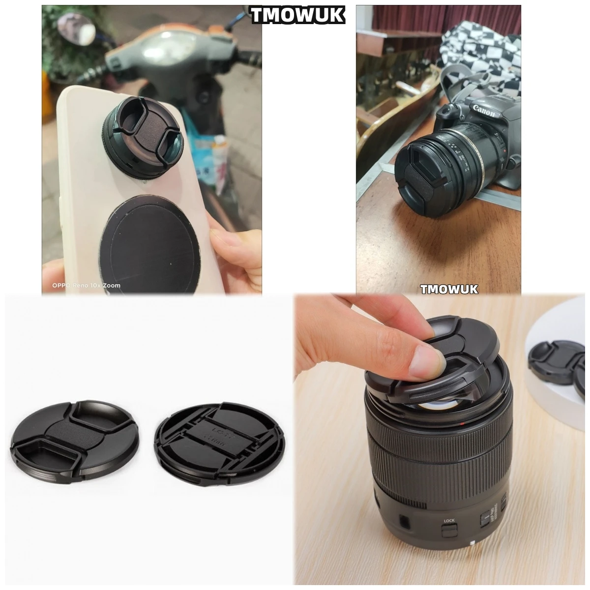 

For Canon EOS R50 V 1D Mark II N 50D 90D 650D M50 Rebel T4i 350D Camera Lens Cap Protective Cover Center Pinch Snap-on 49mm 52 5
