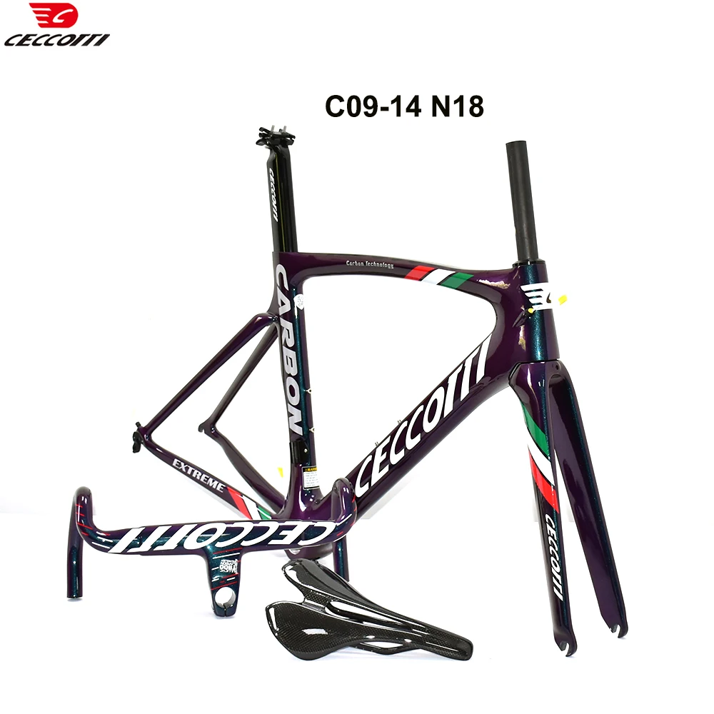 Ceccotti-Full Carbon Road Bicycle Frame, 700C BSA, Fit Di2 and Mechanical Frameworkrk