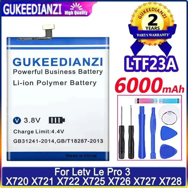 

Mobile Phone Battery LTF23A 6000Mah For Leeco Letv LE Pro 3 Pro3 X720 X721 X722 X725 X726 X727 X728 LEX720 LEX727 LEX728