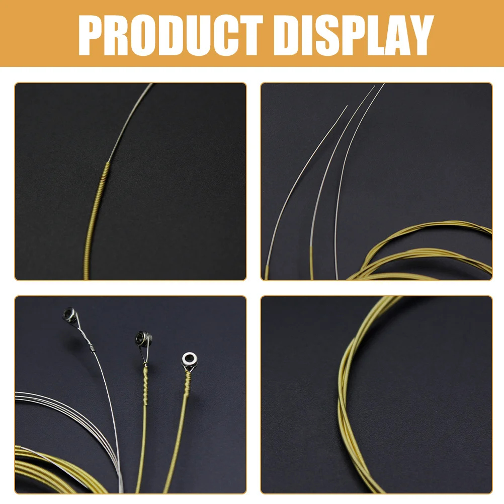 ชุดสายกีตาร์ชุบเงิน 1 ชุด สำหรับกีตาร์ไฟฟ้าและกีตาร์โปร่ง สายโลหะทนทาน อะไหล่เครื่องดนตรี