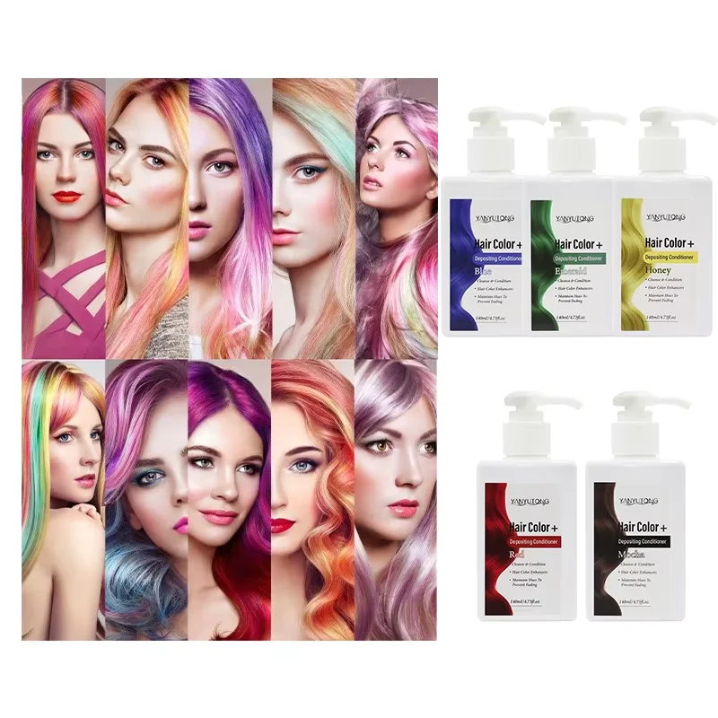 5 Colors Color Depositing Conditioner 2 Pcs with Hair Mask Gift Hair Color Conditioner for Color Treated Hair  Available Sulfate Free Color Protection Conditioner Salon Quality Color Care for Home Use 140ml Each