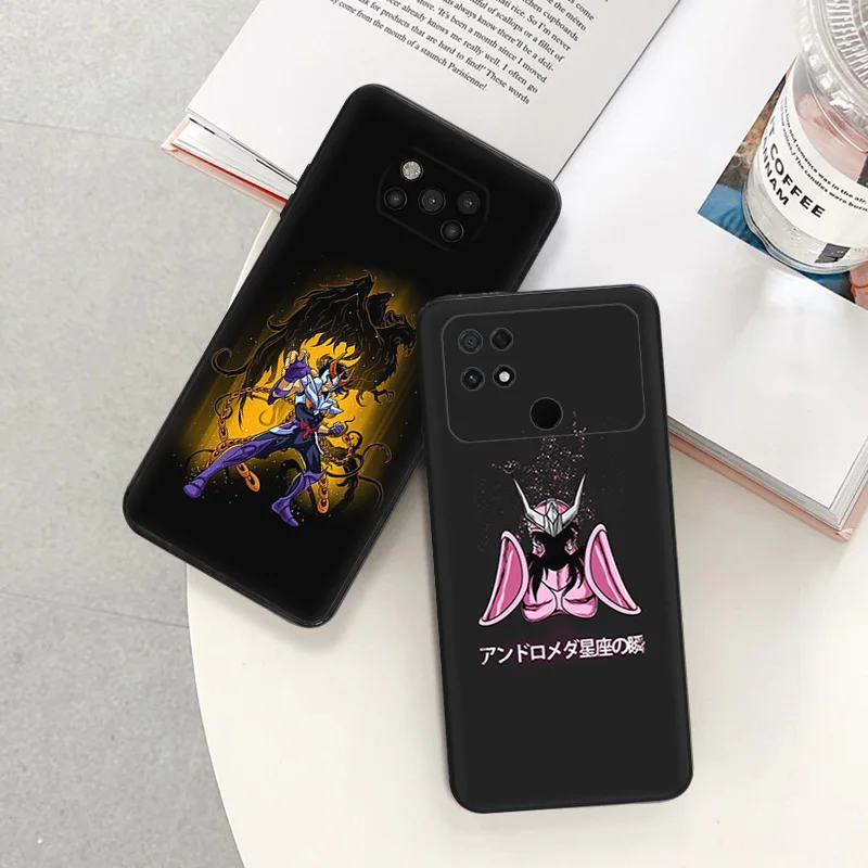 Matte Phone Case for Xiaomi Mi Poco F3 F4 F5 X3 X4 X5 M3 M4 GT M5 C40 C50 C51 M5S Aquila Yuna Saint Seiya Anime Black Soft Cover