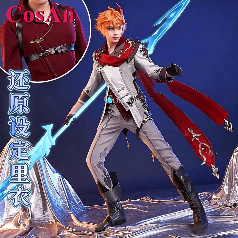 CosAn Hot Game Genshin Impact Tartaglia Cosplay Costumes Handsome Combat Uniform V2.0 Activity Party Role Play Clothing S-XXL