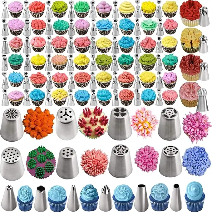 359PCs Cake Decorating Baking Supplies Kit, Baking Set with 66 Piping Tips, Icing Bags and Tips Set for Beginners,Baking Tools,C - Image 6