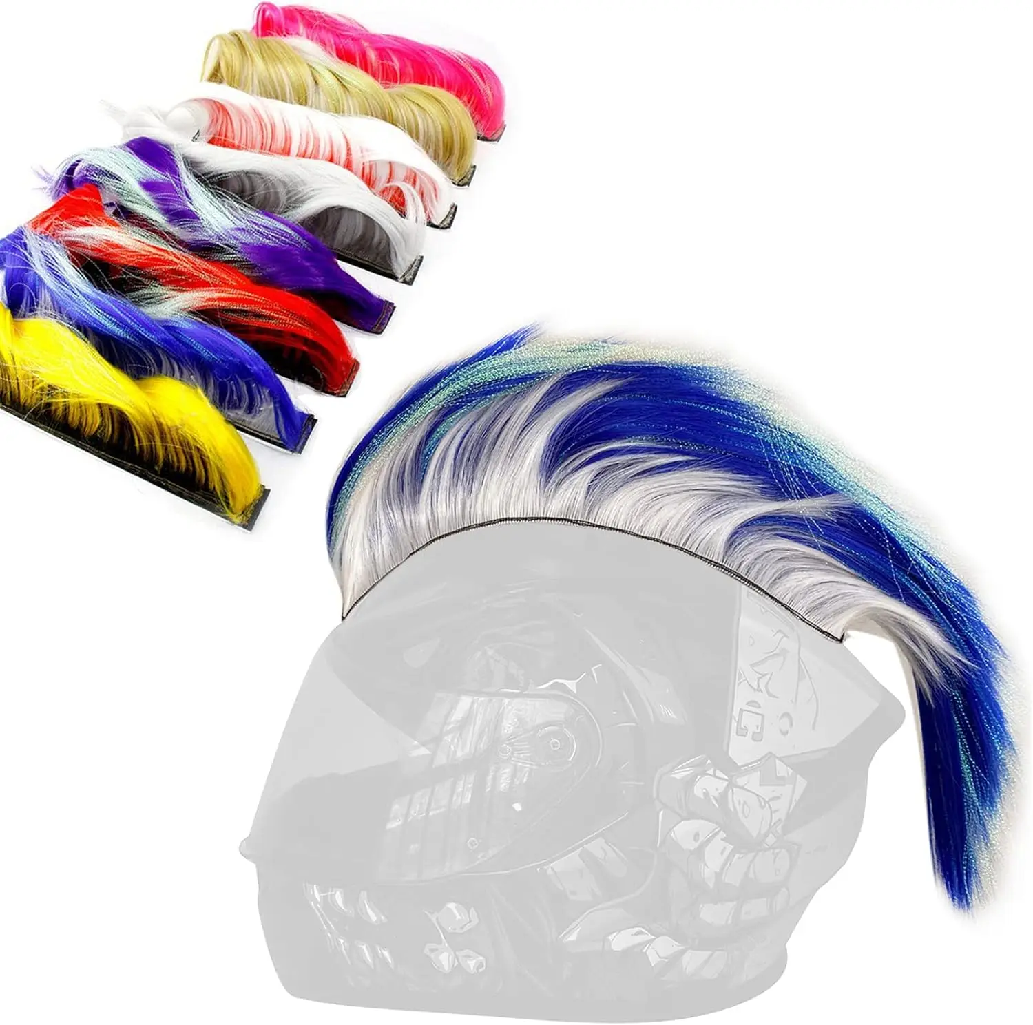 Synthetic Hawks Mohawk Outdoor Hair Sticker Wigs Universal Reusable Motorcycle Accessories Solid Racing Bicycle Stick On Cycling