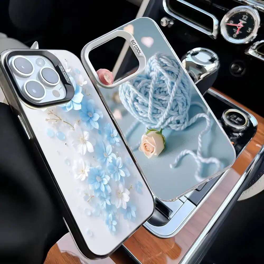 

Warm Blue Illustration Phone Case For iPhone 16,15,14,13,12,11,Mini,Pro,MAX Black Matte Shockproof Cover