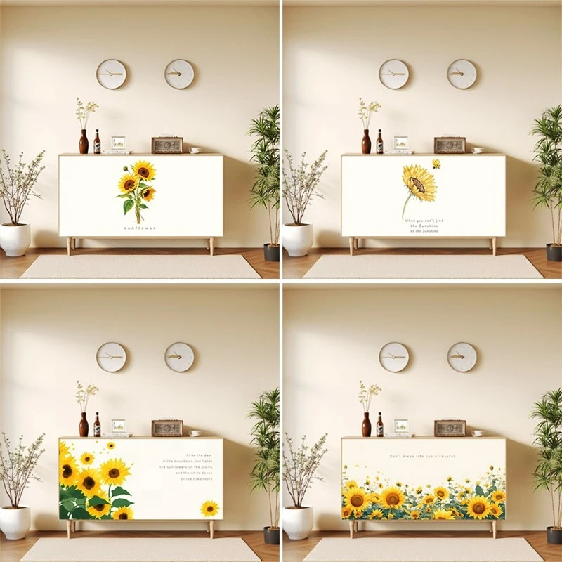 Trennvorhänge im ländlichen Stil mit Sonnenblumenmotiv, Küchenschränke, unbedeutungsvolle Vorhänge, Badezimmerschränke, dekorative Vorhänge