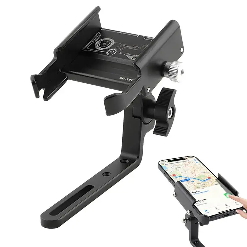 Motorcycle Cycle Phone Mount Stable Cycle Phone Mount Multi-Functional Adjustable Clamp Phone Mount Clamp With Adjustable Angle
