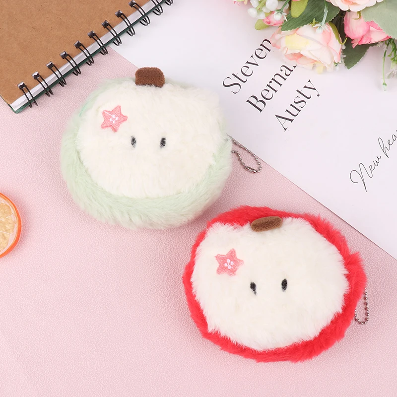 1Pc Soft Plush Fruit Cartoon Women Coin Purse Mini Cute Zipper Girls Coin Wallet USB Cable Bag Key Wallets For Women Girls Gift