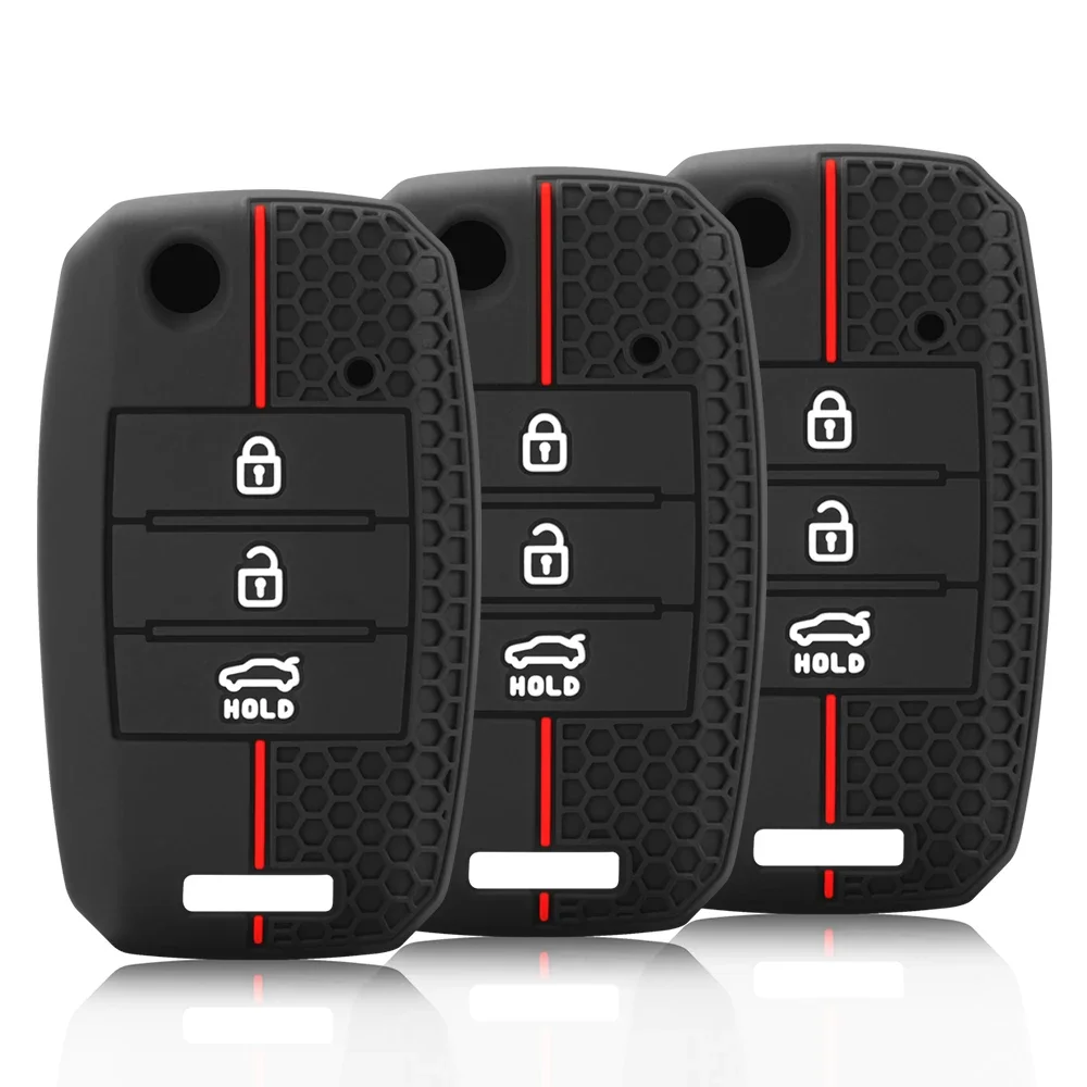 3 Buttons Silicone Car Key Case For Kia Rio 3 K2 Ceed Cerato K3 Sportage 4 Picanto K5 Optima Sorento Forte Stinger 2017 2018