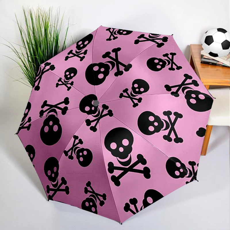 

Fantasy Skull Rose Umbrella Automatic Open/close, Sturdy Iron Frame & 8-Rib Struct, Umbrella for Women & Men, Christmas Gifts