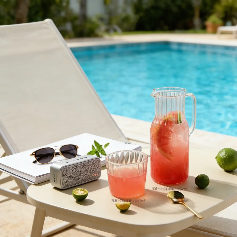 

Bedside Carafe with Tumbler Glasses – Durable Glass Drinkware Set for Water, Milk and Tea