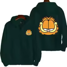 Lazy Garfield Cartoon Zipper Hoodie