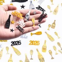 2026 Gold Happy New Year Confetti Table Scatter Glitter Wine Bottle New Year Eve Party Anniversary Decor Supplies