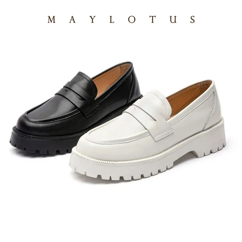 Size 34-48 Genuine Leather Women Shoes Sneakers New Thick Bottom Loafers School Women Shoes Horse Shoes Ladies