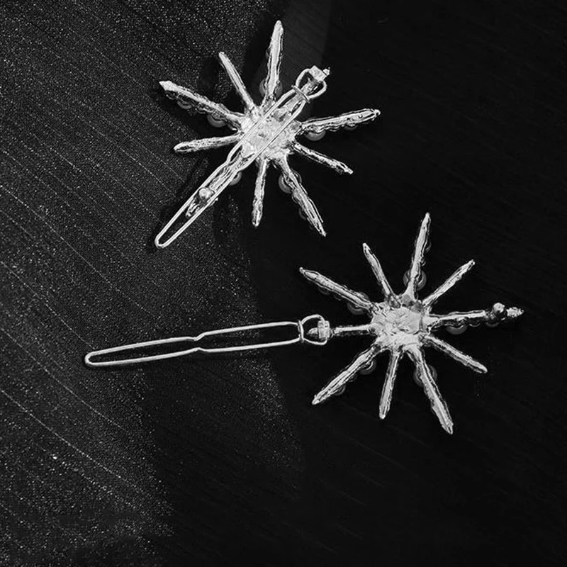 Boho Pearl Crystal Hair Clip Fashion Snowflake Hairpin Shinny Star Bobby Pin Clips Vintage Side Clip Ladies Hair Accessories
