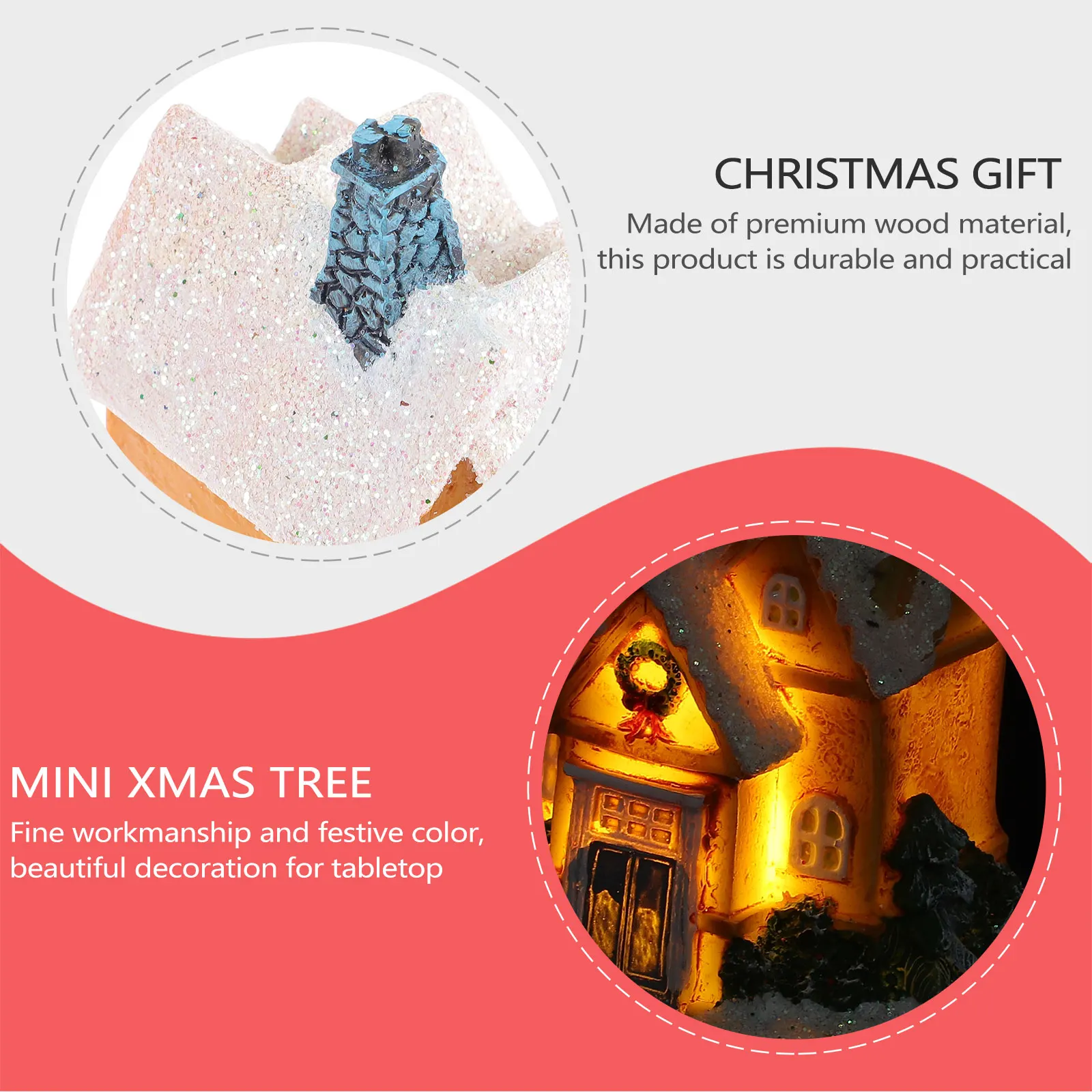 

Christmas Village House Miniature Resin Luminous Christmas Decorative House Xmas Party Glowing Ornament Xmas Desktop Ornament