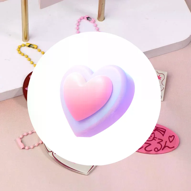 Cute Acrylic Heart Keychain Ins Harajuku Style Keyring Phone Chain Bag Pendant Car Key Holder Couple Gifts