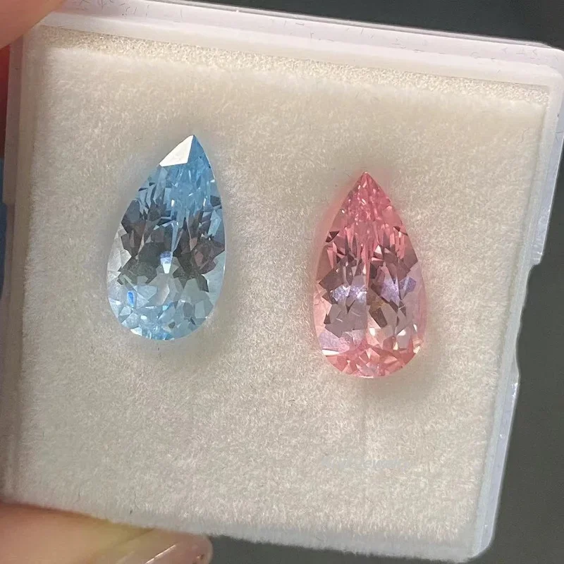 

Ruif Unquie 8x15mm Lab Grown Aquamarine Morganite for AB Style Earrings Making