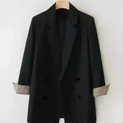 Women's Blazers Loose Colorblock Outerwear Black Female Coats And Jackets Classic Suit On Offer With Chic Elegant Clothing New