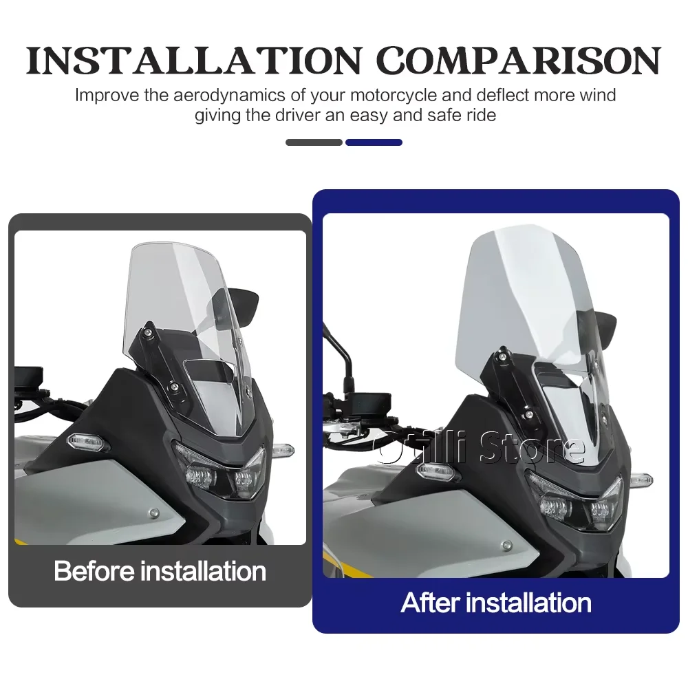 

Motorcycle Windscreen Windshield Wind Deflector For Honda XL750 Transalp XL 750 TRANSALP 2025 2026 High Wind Screen Deflectors