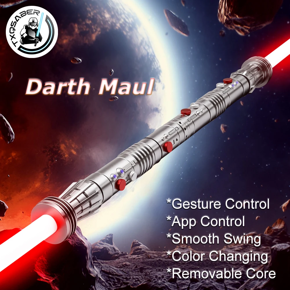 

TXQSABER Neo Pixel Lightsaber 2PCS Double Blade Smooth Swing RGB Laser Sword Metal Handle Sith Cosplay Toys Darth Maul Replica