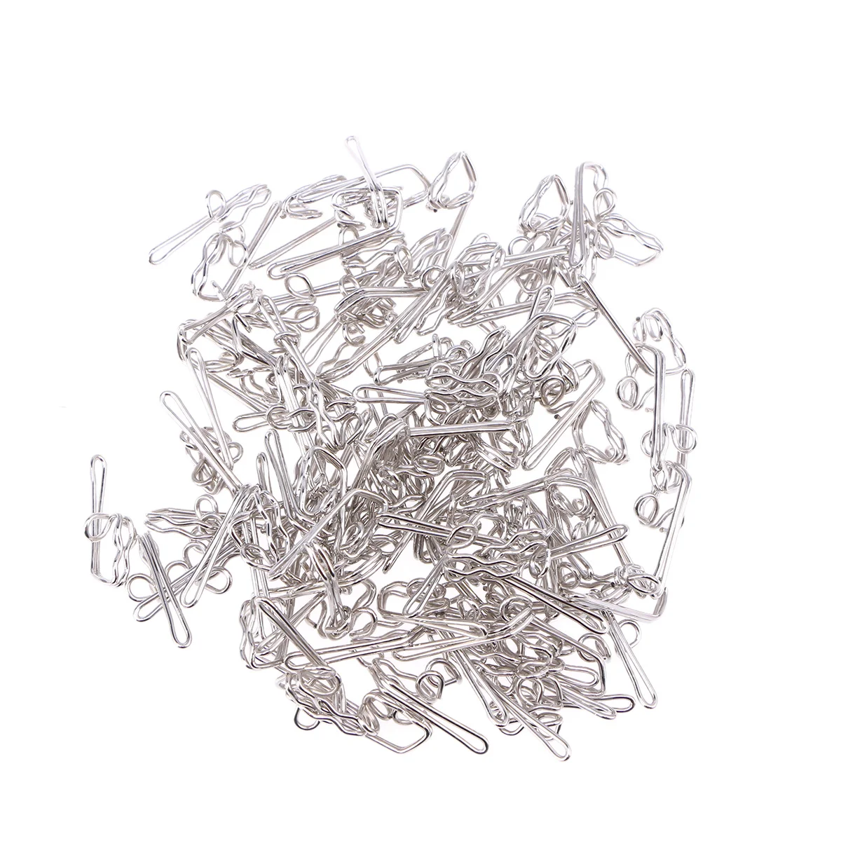 100pcs Metal Curtain Hooks Silver Heavy Duty Drapery Clips No Scratch For Curtains Holdback Shower Curtain Hooks Home Decor
