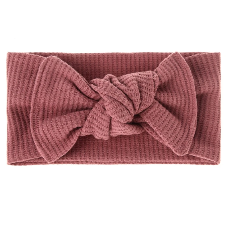 아기 Bowknot 머리띠 와플 활 어린이 p31b에 대 한 Turban 탄성 헤어 밴드 머리 랩