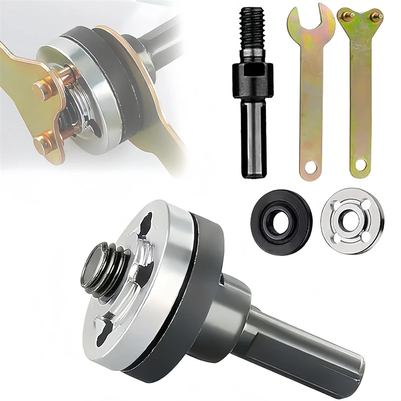 Universal Drill Adapter 10mm Conversion Electric Drill Angle Grinder Connecting Rod Kits With Flange Nut Parts & Spanner Tools