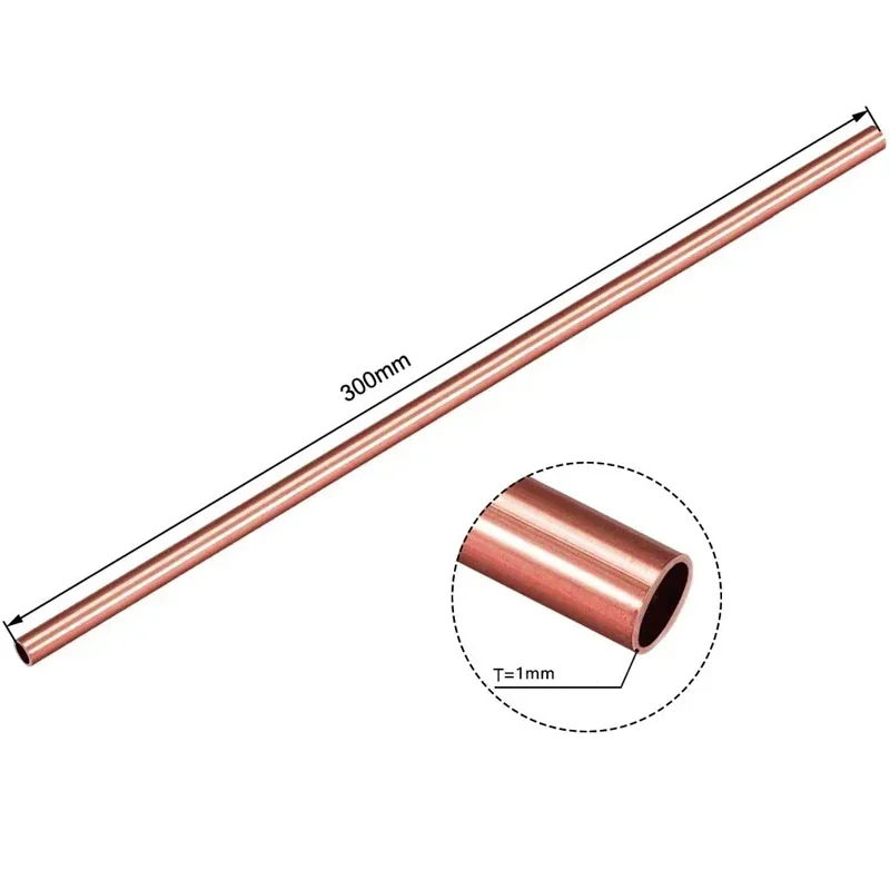 1pc Copper Pipe Straight Copper Pipe with Outer Diameter 2~20mm, Inner Diameter 1~18mm, Copper Metal Pipe, Length 100mm~500mm