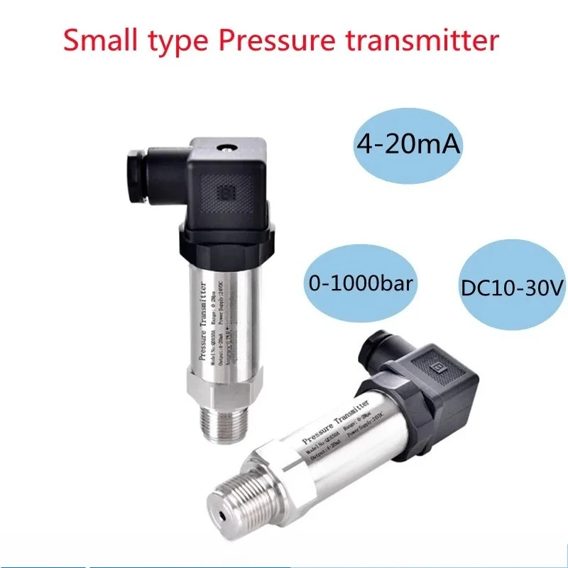 4-20mA Pressure Transmitter DC10-30V G1/4 Thread Water Gas Oil Liquid Pressure Sensor 0~1000Bar Optional Range