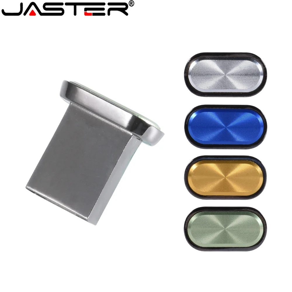 JASTER Mini-USB-Flash-Laufwerke mit Metallknopf, 64 GB, modischer, wasserdichter Memory Stick, 32 GB, blaues Stift-Laufwerk, 16 GB grüner externer Speicher