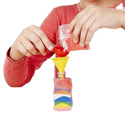 7 designs caixa de presente kit de arte de areia colorida diy garrafa de areia em camadas artesanato brilho no escuro areia decoração de casa presente para crianças meninas