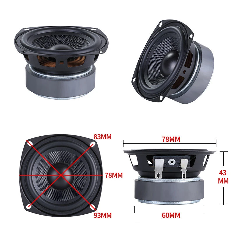Beausoleil Altoparlante Full Range 3 Pollici – 4 Ohm 30W, HiFi Per Amplificatori E DIY, Nero