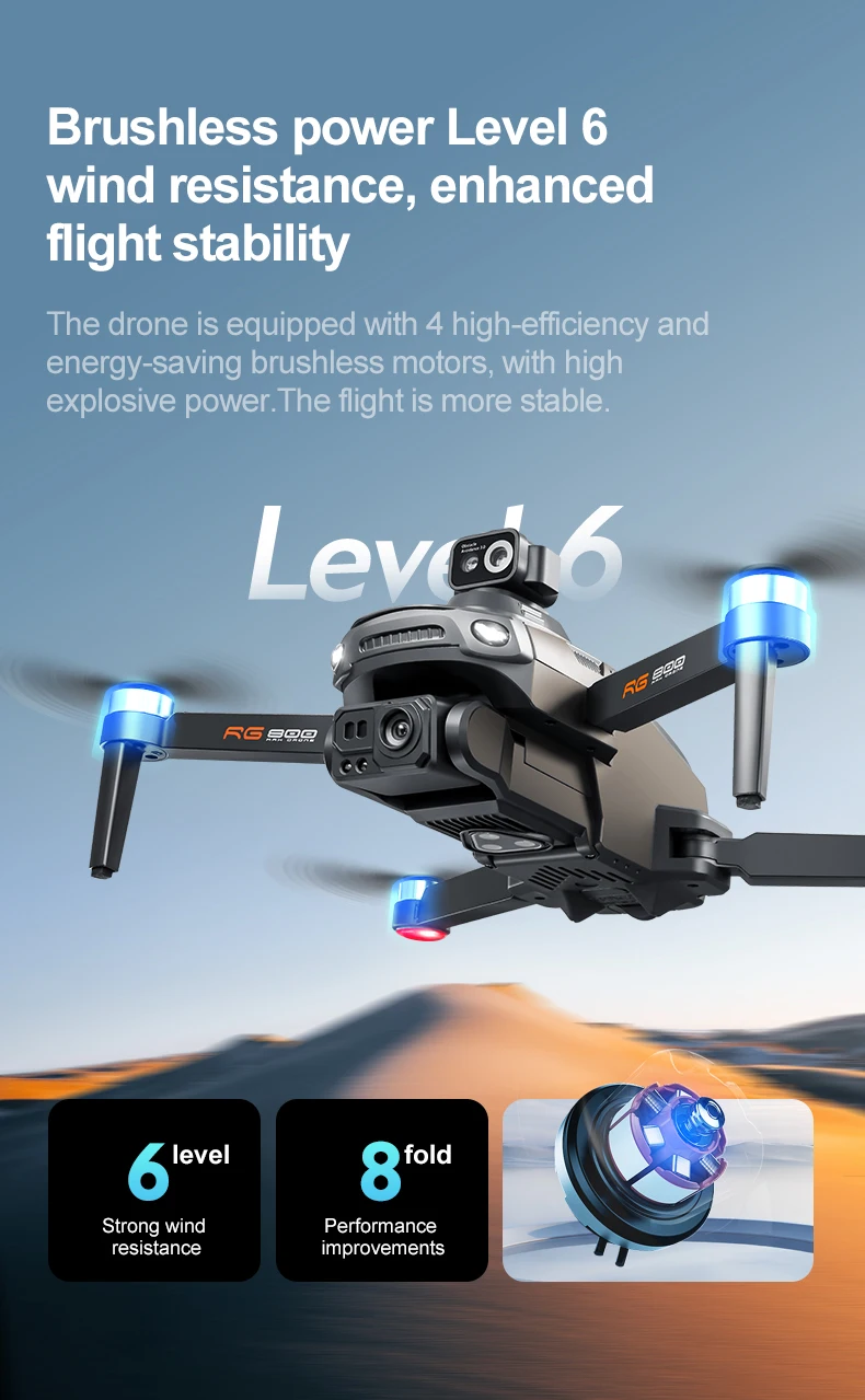Professional GPS Drone 8K HD Dual Camera With Screen 5G 360°Obstacle Avoidance Brushless Foldable Quadcopter Screen GPS Drone