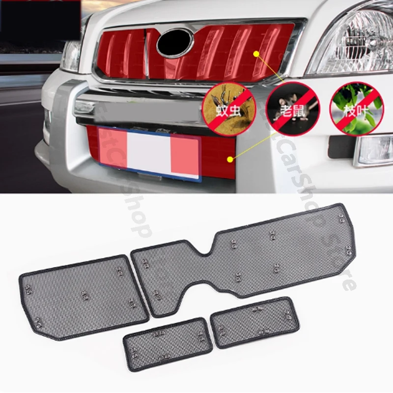 

For Toyota Land Cruiser Prado FJ120 2003-2009 Car Front Middle Insect Screening Mesh Grille Insert Net Anti-mosquito Protection