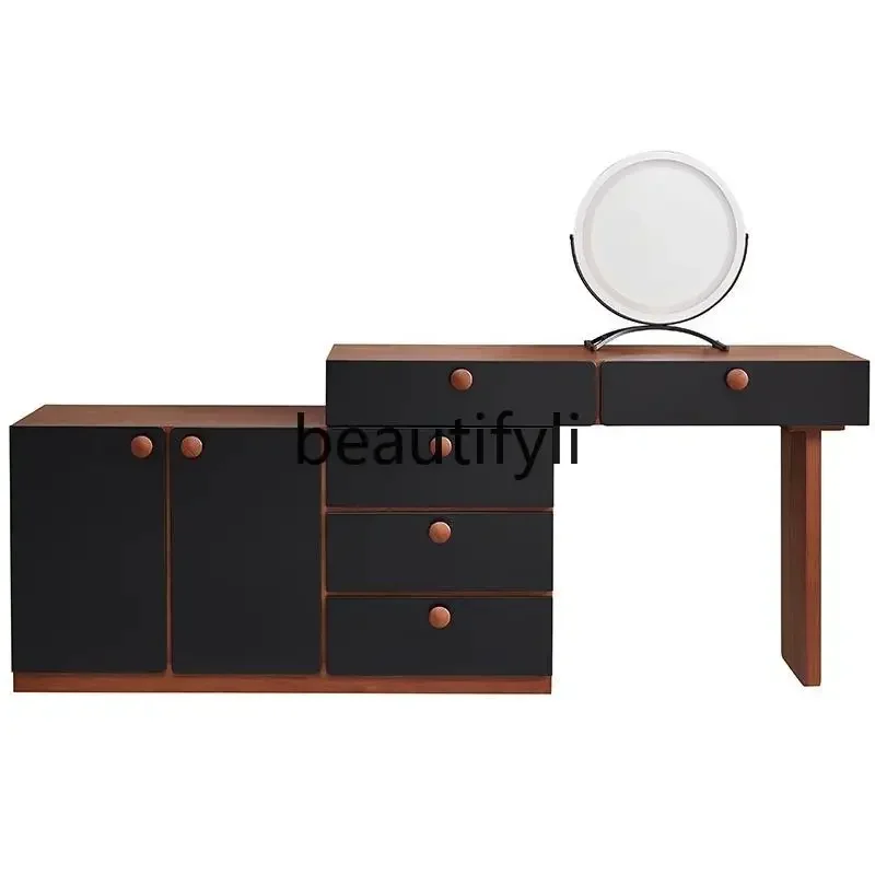 D178  French antique dresser storage cabinet integrated bedroom bedside solid wood makeup table