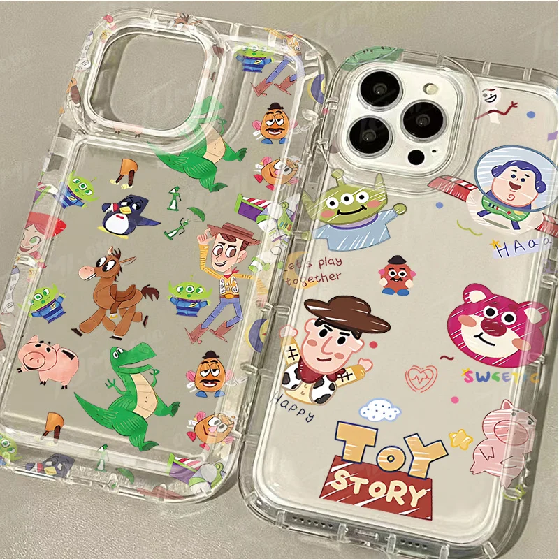 Anime Disney Toy Story Case for iPhone 15 14 13 12 11 Pro Max XR XS X 8 7 6 6S Plus SE 2020 Shockproof Silicone Clear Back Cover