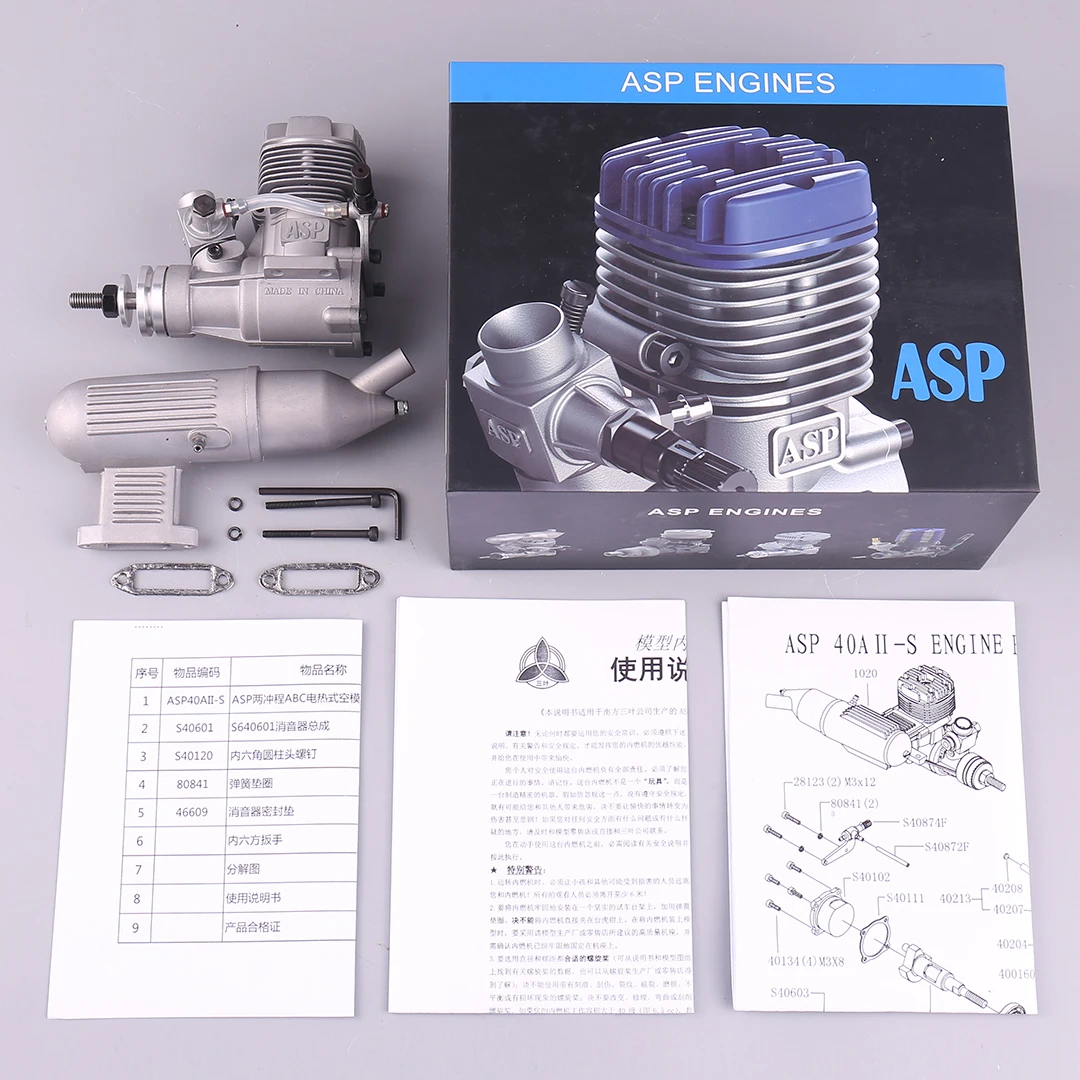 Original ASP S40A / S40AII 40 Grade Scale 6.47cc Nitro Engine Motor for RC Model Airplane