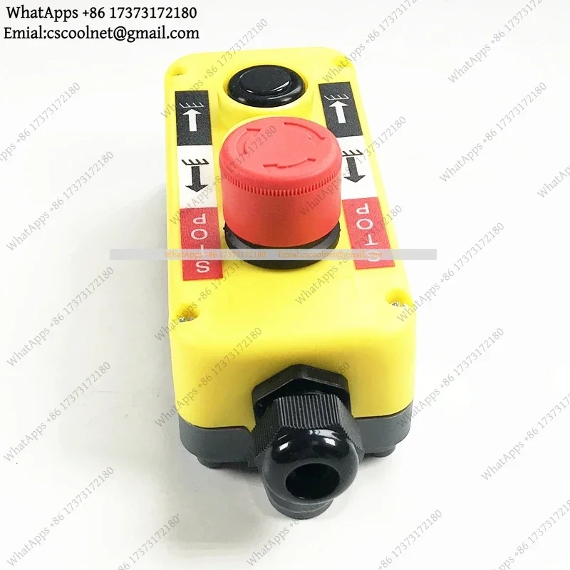 k06 T-2M Hoist Crane Red Emergency Stop Up Down Push Button Switch PG13.5 Cable 400V