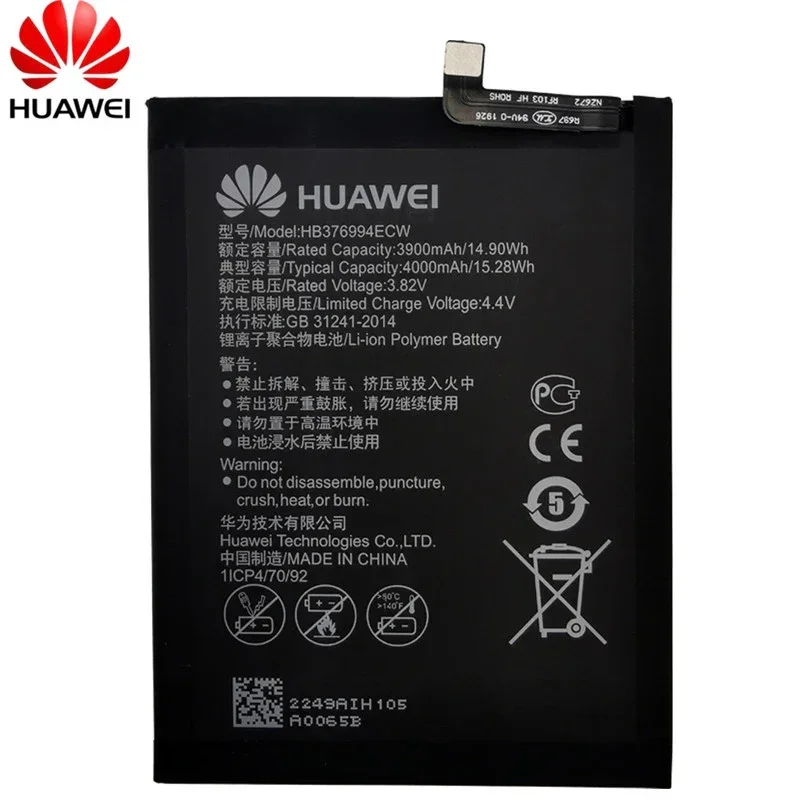 100% Original Huawei Battery HB376994ECW for Huawei Honor V9 Honor 8 Pro DUK-AL20 DUK-TL30 Replacement Battery 4000mAh+Tools